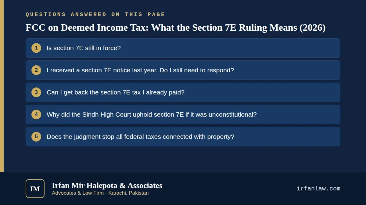 FCC on Deemed Income Tax: What the Section 7E Ruling Means (2026): 6 questions answered, including “Is section 7E still in force?”
