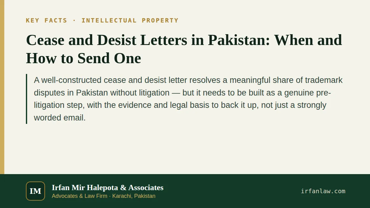 Cease and Desist Letters in Pakistan: key facts in brief