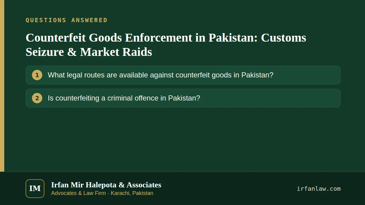 Counterfeit Goods Enforcement in Pakistan: 2 common questions answered