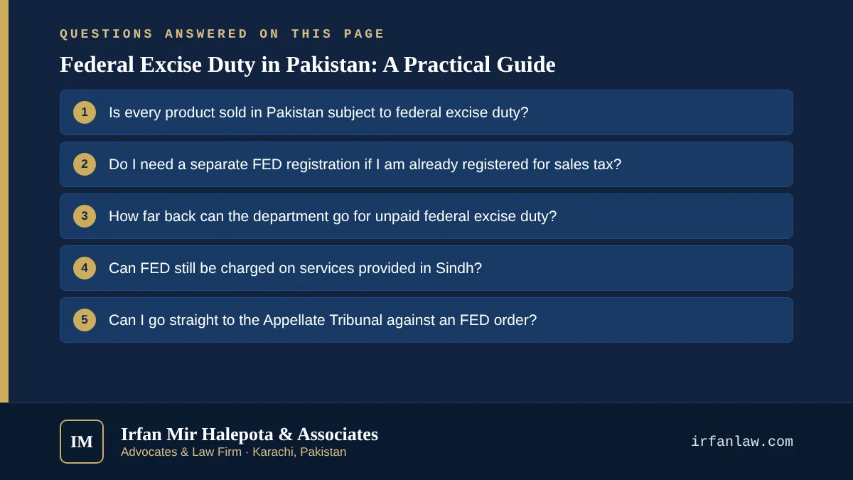 Federal Excise Duty in Pakistan: A Practical Guide: 6 questions answered, including “Is every product sold in Pakistan subject to federal excise duty?”
