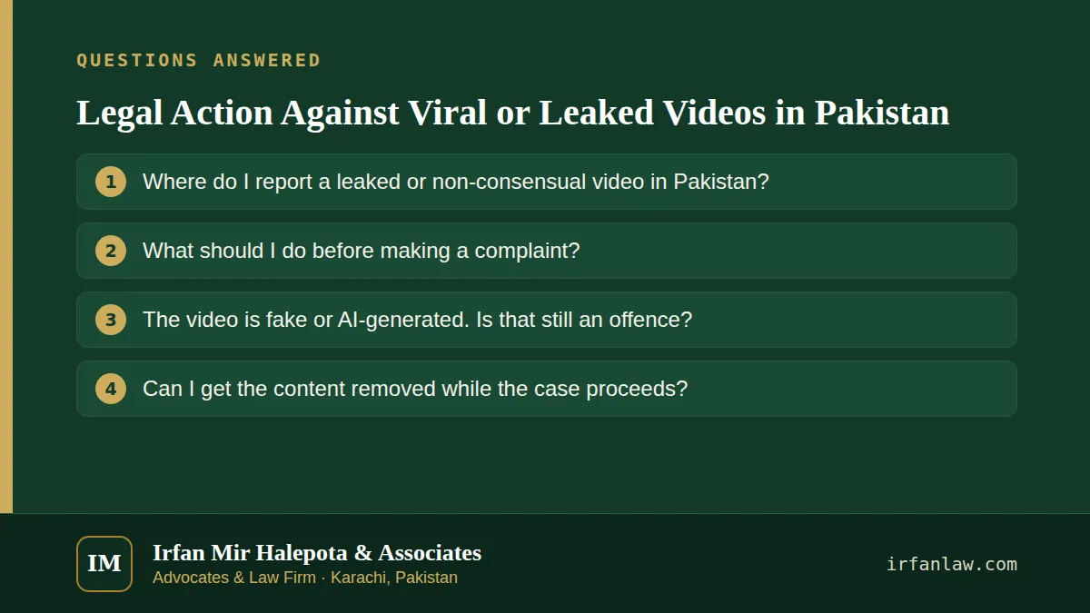 Legal Action Against Viral or Leaked Videos in Pakistan: 4 common questions answered