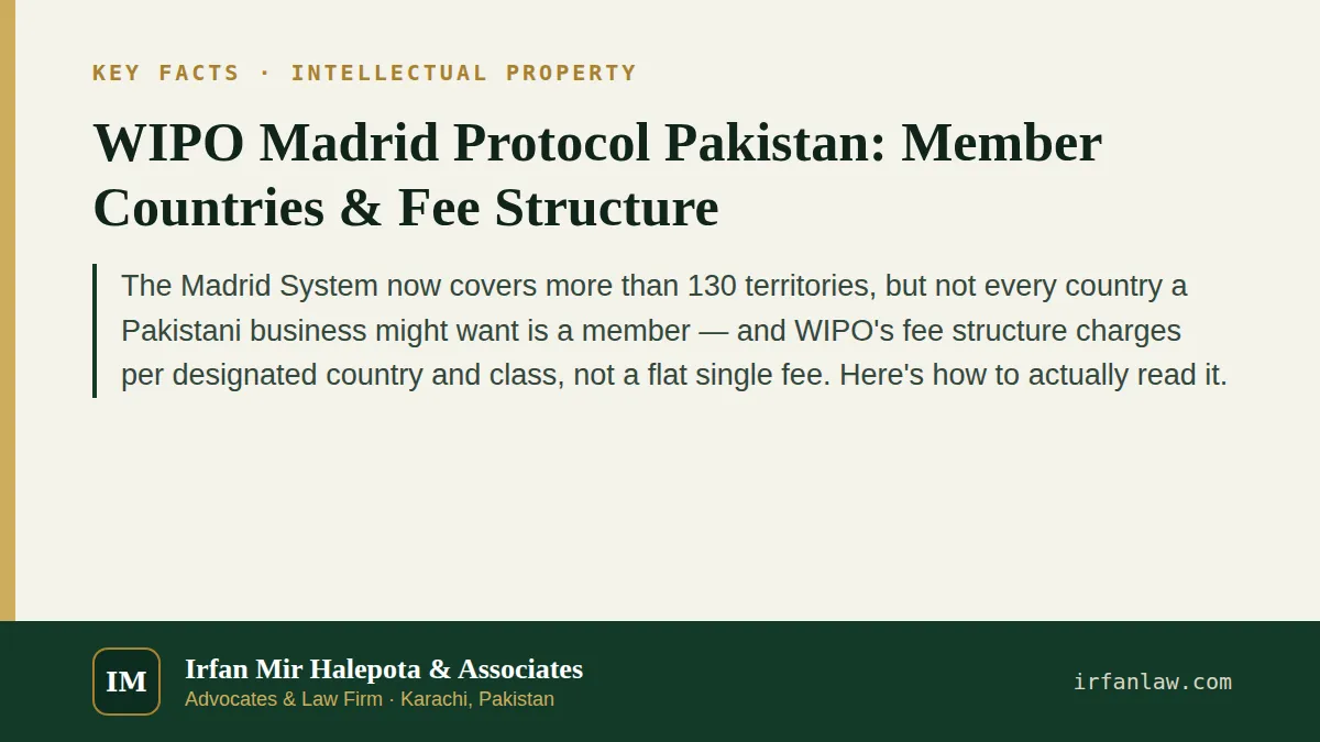 Key facts on WIPO Madrid Protocol Pakistan: Member Countries & Fee Structure: The Madrid System now covers more than 130 territories, but not every country a Pakistani business might want is a member…