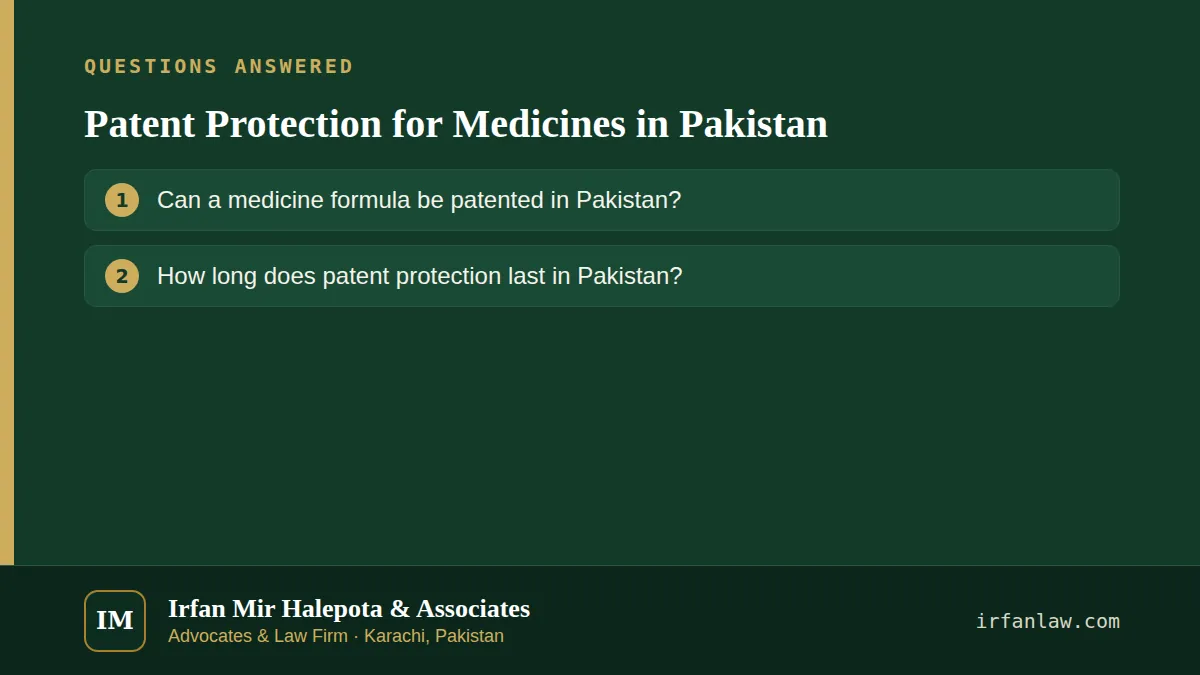 Patent Protection for Medicines in Pakistan: 2 common questions answered