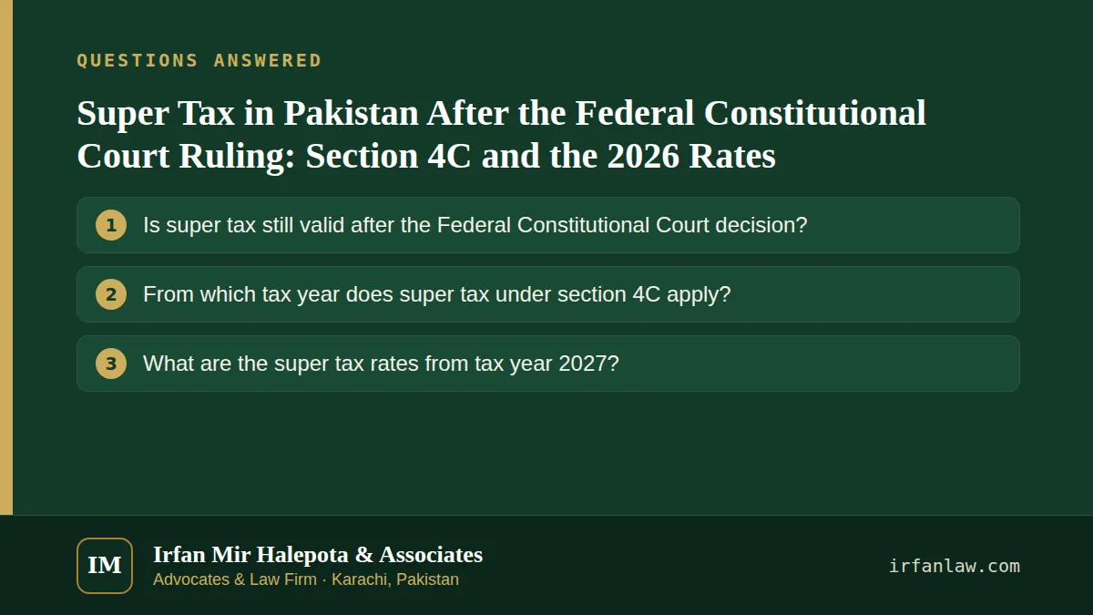 Super Tax in Pakistan After the Federal Constitutional Court Ruling: 3 common questions answered