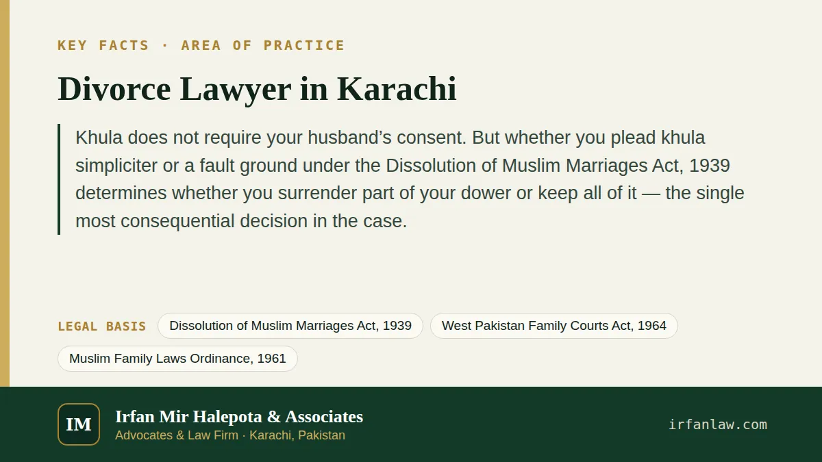 Divorce Lawyer in Karachi: key facts in brief, citing Dissolution of Muslim Marriages Act, 1939