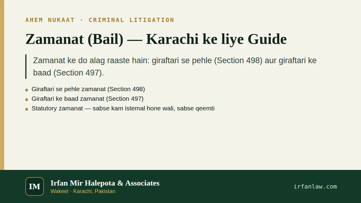 Zamanat (Bail) — Karachi ke liye Guide: ahem nukaat ka khulasa
