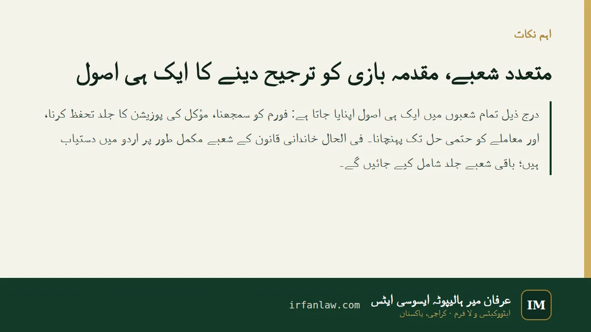 فرم کے قانونی شعبے: اہم نکات کا خلاصہ