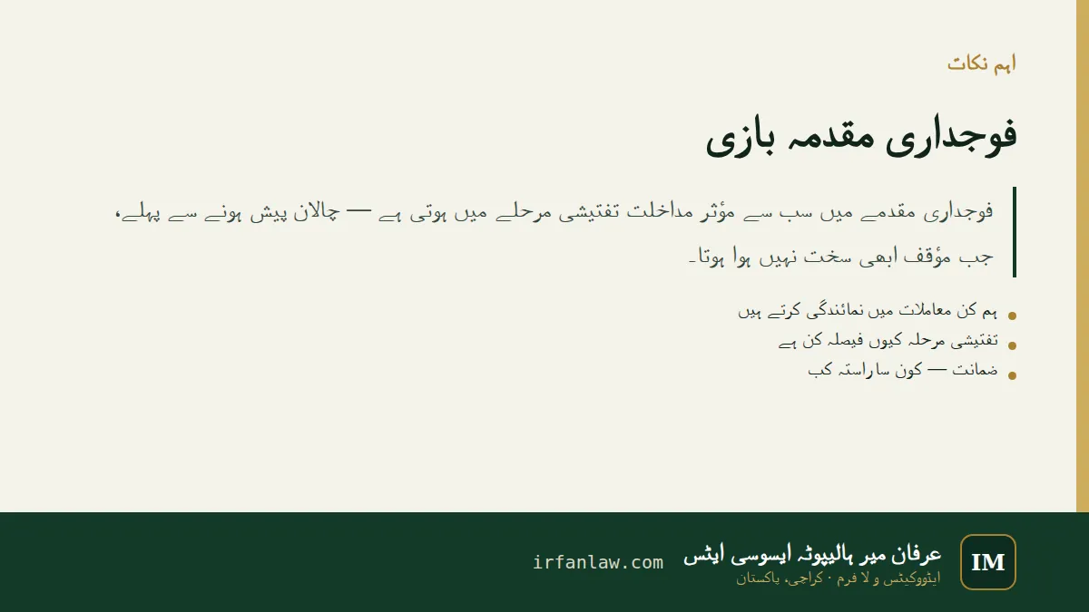 فوجداری مقدمہ بازی: اہم نکات کا خلاصہ