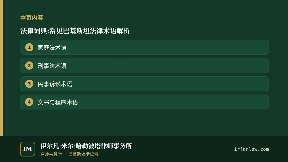 法律词典:本页4个部分概览